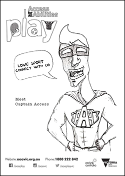 Captain Access Colouring page