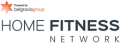 Logo of Home Fitness Network featuring bold typography with orange and gray colors, symbolizing health and wellness.