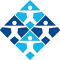 Abstract logo featuring four stylized human figures in blue and teal, forming a diamond shape that symbolizes unity and collaboration.