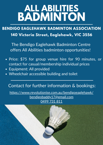 All abilities badminton flyer