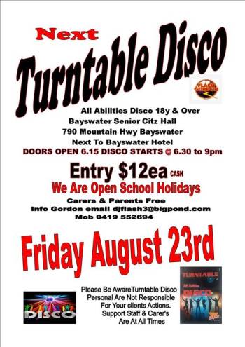 A flyer for the turntable disco