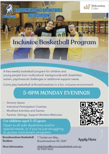 Inclusive Basketball Program flyer