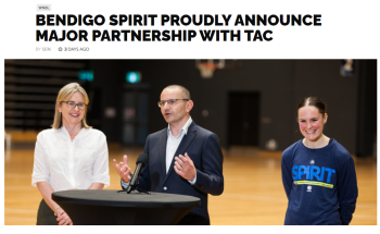 Bendigo Spirit proudly announce partnership with TAC