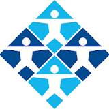 Abstract logo featuring four stylized human figures in blue and teal, forming a diamond shape that symbolizes unity and collaboration.