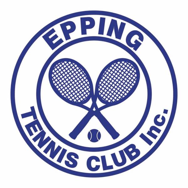 Epping Tennis Club logo, blue and white