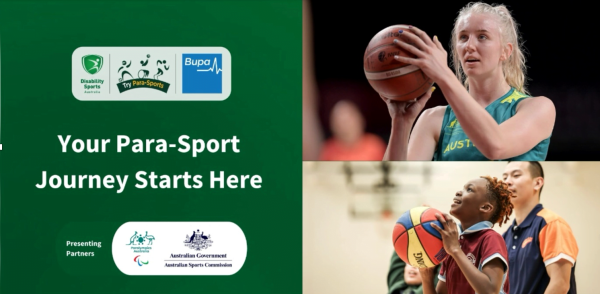 A green and white banner displaying the text "Your Para-sport journey starts here" in bold letters.